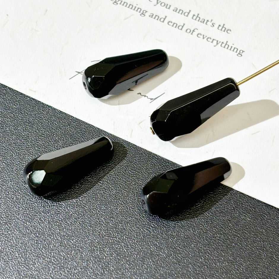 Czech Glass Beads Black Series