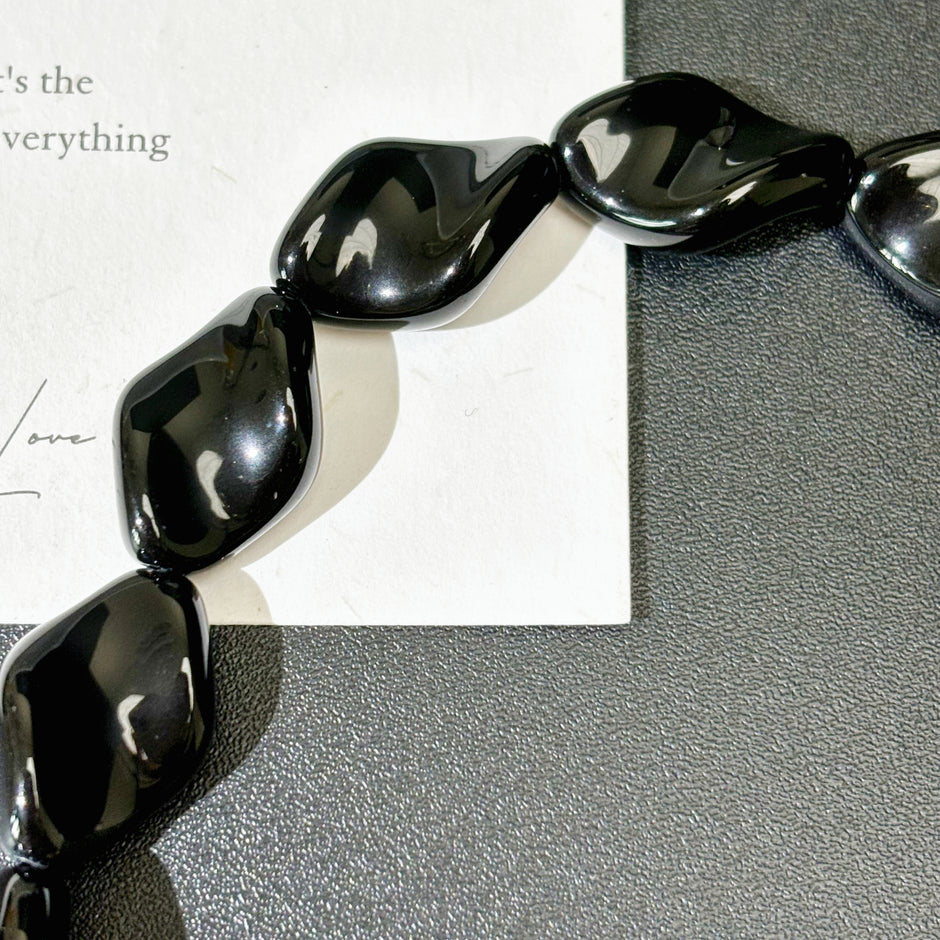 Czech Glass Beads Black Series