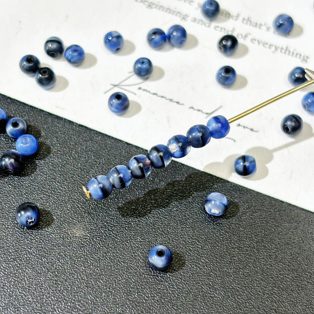 4mm Czech Glass Druck Round Beads - Picasso Series