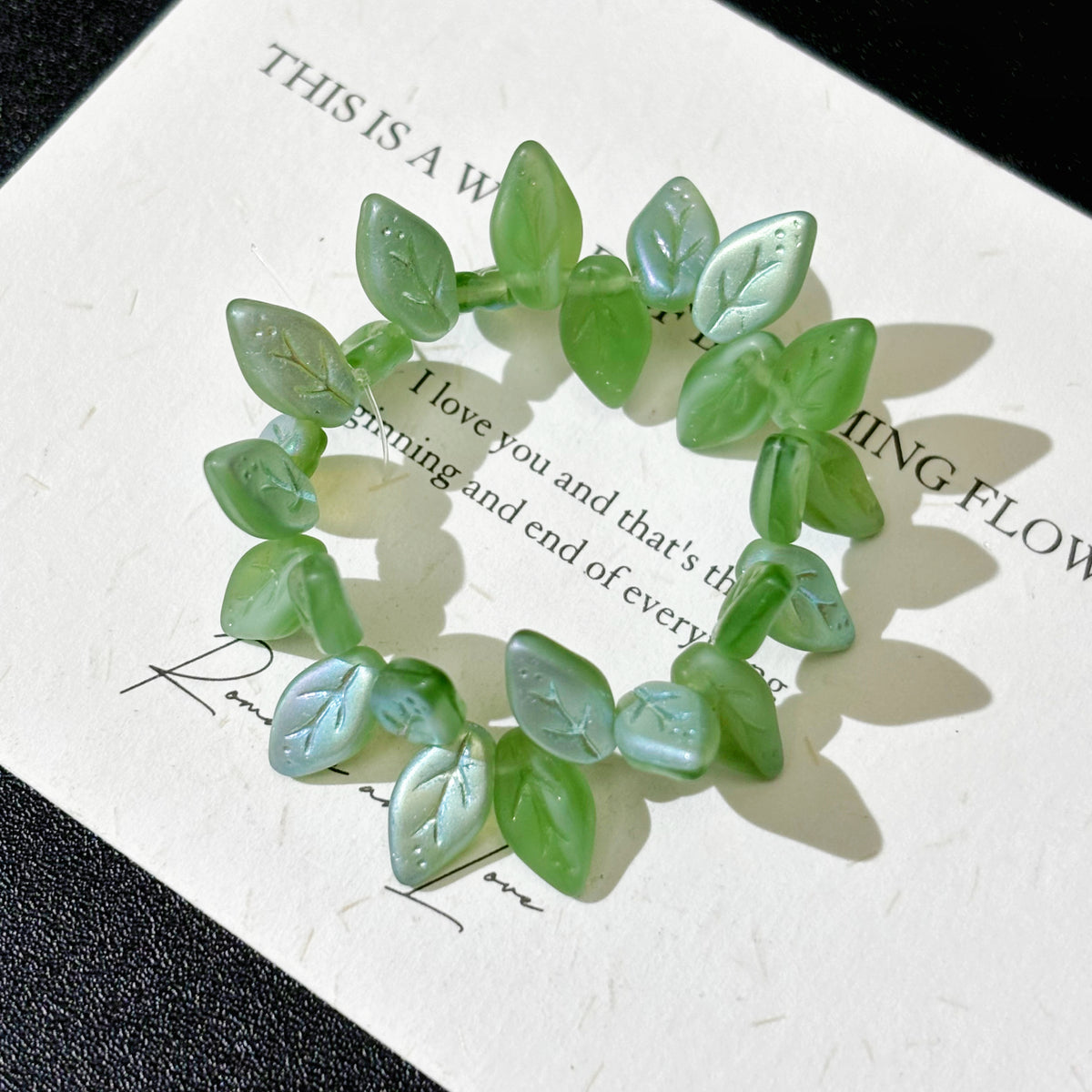 Czech Glass Horizontal Hole Leaf Beads
