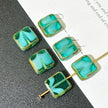 9mm Vintage Tiffany Blue Layered Czech Glass Cube Beads 1pc- Square Loose Beads