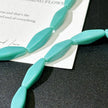 6x20mm Czech Glass Long Bicone Beads - Turquoise Green
