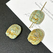 16x19mm Tribal Sunface Czech Glass Focal Beads - Antique Gold Oval Loose Beads for DIY Jewelry