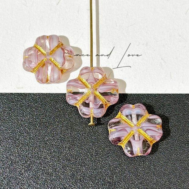 15mm Czech Glass Four-Leaf Clover Beads