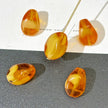 7*13mm Clear Amber Layered Pinch Drop Bead