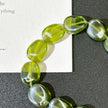 9*11mm Czech Glass Twisted Rectangle Clear Olive