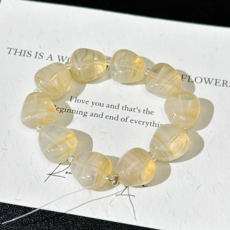 9*11 Chubby Opal Pear shape Czech Glass Bead