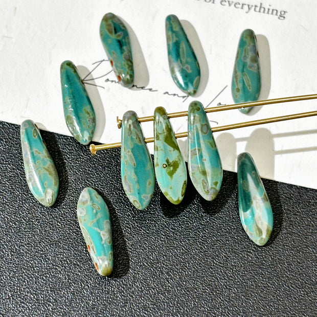 5x16mm Czech Glass Dagger Beads - 2-Hole