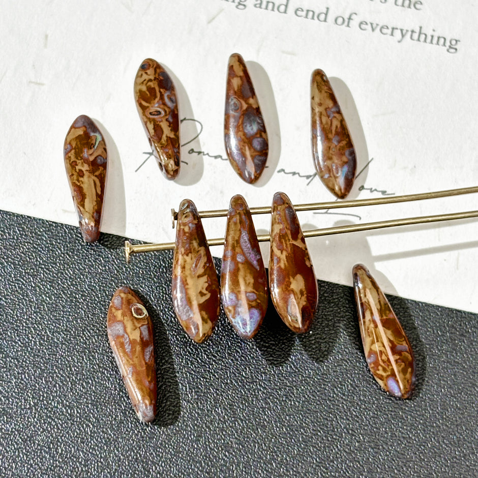 5x16mm Czech Glass Dagger Beads - 2-Hole