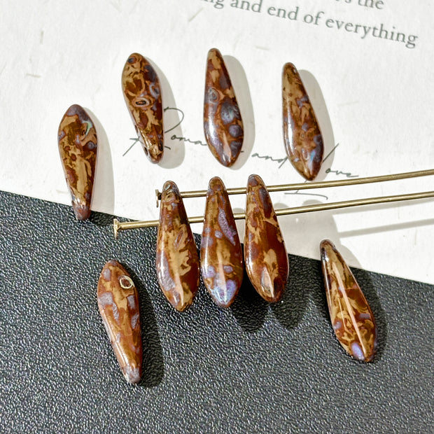 5x16mm Czech Glass Dagger Beads - 2-Hole