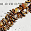 4x10mm Czech Glass Leaf Dagger Beads - Picasso Amber