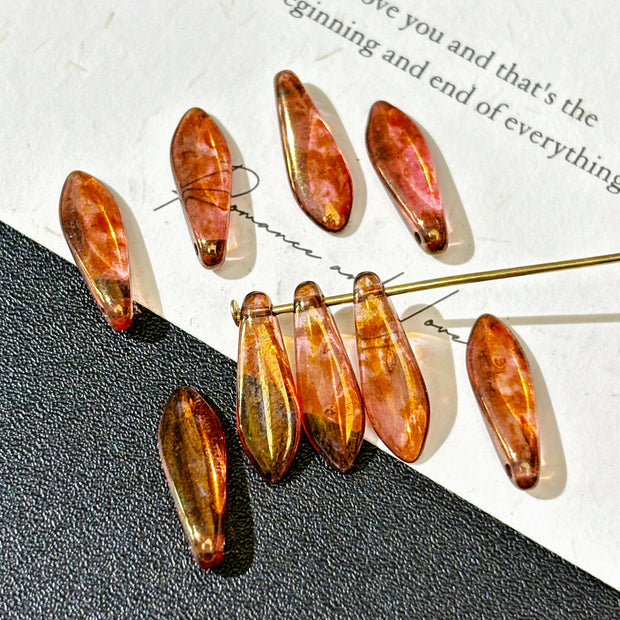 5x16mm Czech Glass Dagger Beads - Single Hole