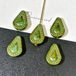 14x10mm Czech Glass Flat Teardrop Beads - Vintage Lace
