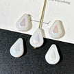 14x10mm Czech Glass Flat Teardrop Beads - Vintage Lace