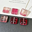 12mm Czech Glass Square Pillow Beads - Translucent Rose Pink
