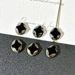 8x9mm Czech Glass Faceted Cross Pinch Beads - Vintage Mottled Black