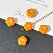 10mm Czech Glass Mangosteen Flower Beads - Opaque Orange