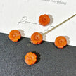 8mm Czech Glass Hawaiian Flower Faceted Beads - Opaque Orange