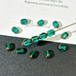 4x6mm Czech Glass Faceted Oval Beads - Vintage Translucent Peacock Blue & Antique Bronze