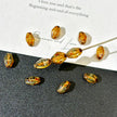 5x8mm Czech Glass Long Navette Beads - Translucent Amber Picasso