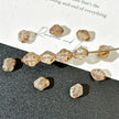 6x7mm Czech Glass Turbine Beads - Translucent Light Brown Vintage