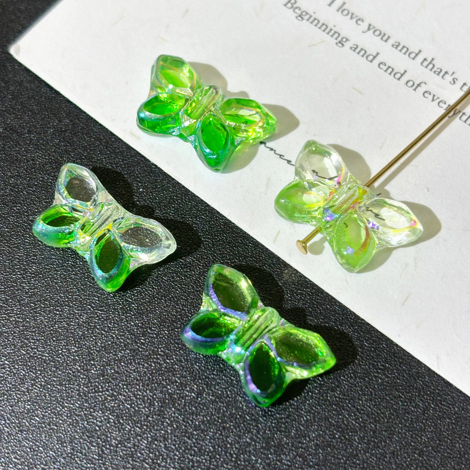 20*12mm Czech Glass Butterfly Beads - Vertically Drilled Loose Floral Animal Beads for DIY Jewelry