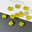 8mm Czech Glass Pumpkin Beads - Translucent Lemon Yellow