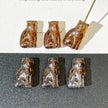 15x10mm Czech Glass Sitting Cat Beads - Vintage Antique Finish
