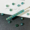4mm Miyuki Glass Seed Beads - Teal with Silver Accents (Size 6/0)