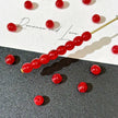 4mm Czech Glass Druks Round Beads - Translucent Hawthorn Red