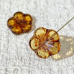 21mm Czech Glass Faceted 5-Petal Hibiscus Blossom Loose Beads