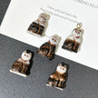 Vintage Czech Glass Cat Beads - Vertically Drilled Kitty Loose Beads for DIY Jewelry Making