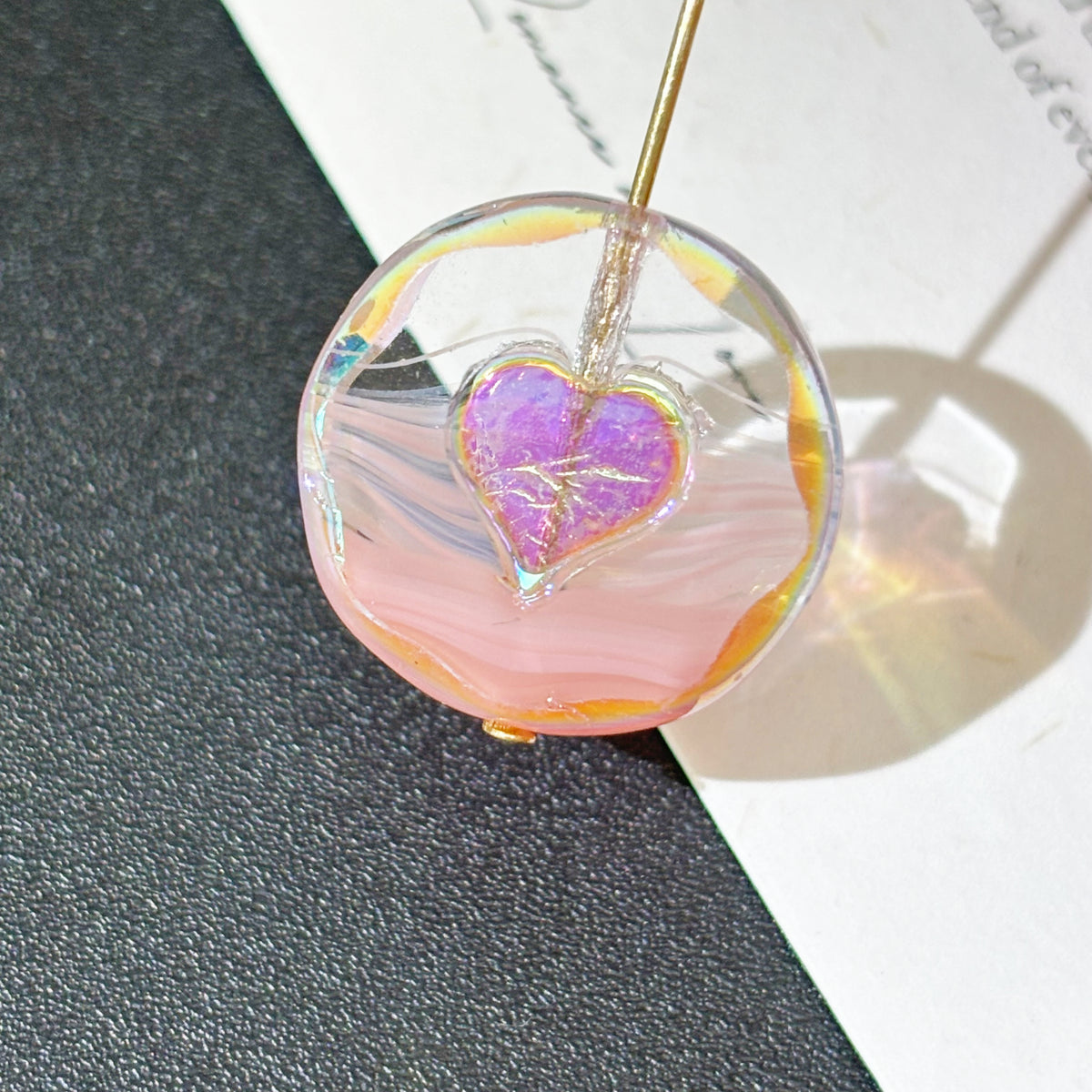 21mm Faceted Czech Glass Heart Coin Beads - Silk Ombre Loose Beads for DIY Jewelry Making