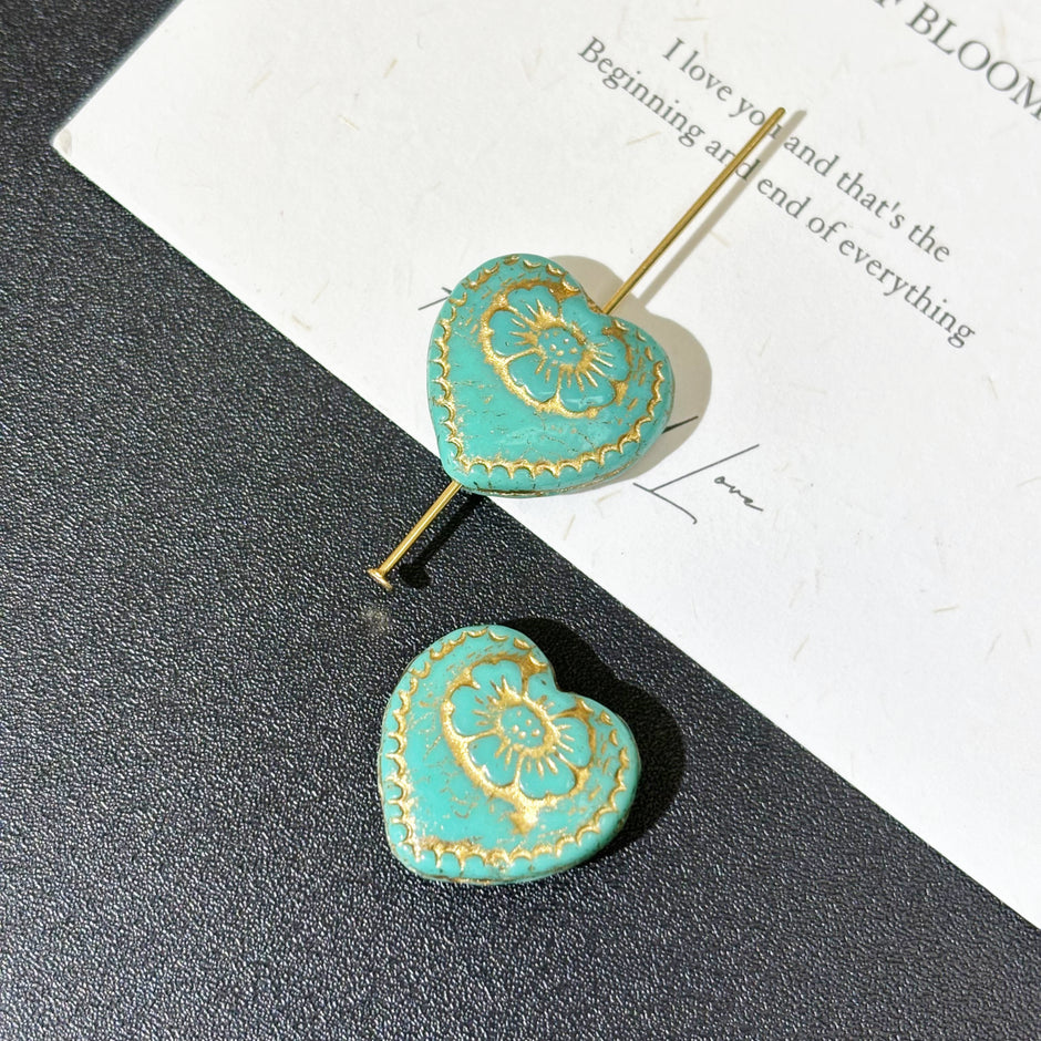 Multi-Size and shapes of Czech Glass Heart Beads for Handcrafted Jewelry & Crafts