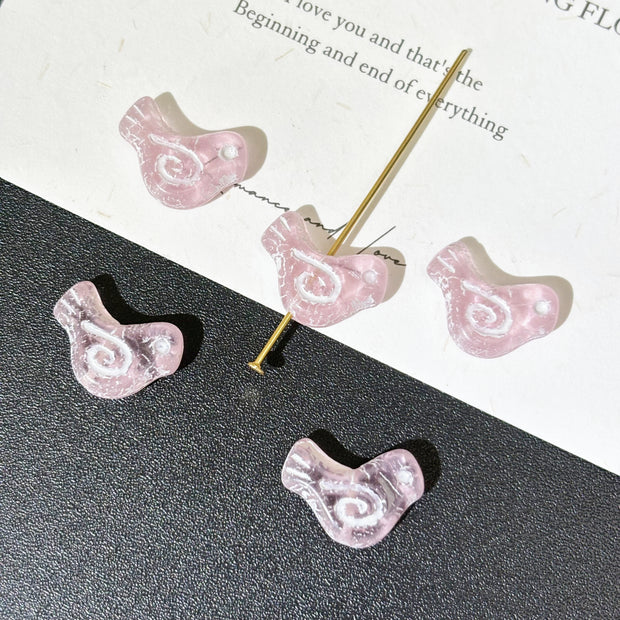 8*16mm Czech Glass Bird Beads - Sculpted Songbird Loose Focal Beads for DIY Bracelets, Necklaces & Earrings