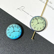 16mm Laser-Etched Clock Face Czech Glass Beads 1PC - Iridescent AB Finish Vertically Drilled Coin Loose Beads for DIY Jewelry