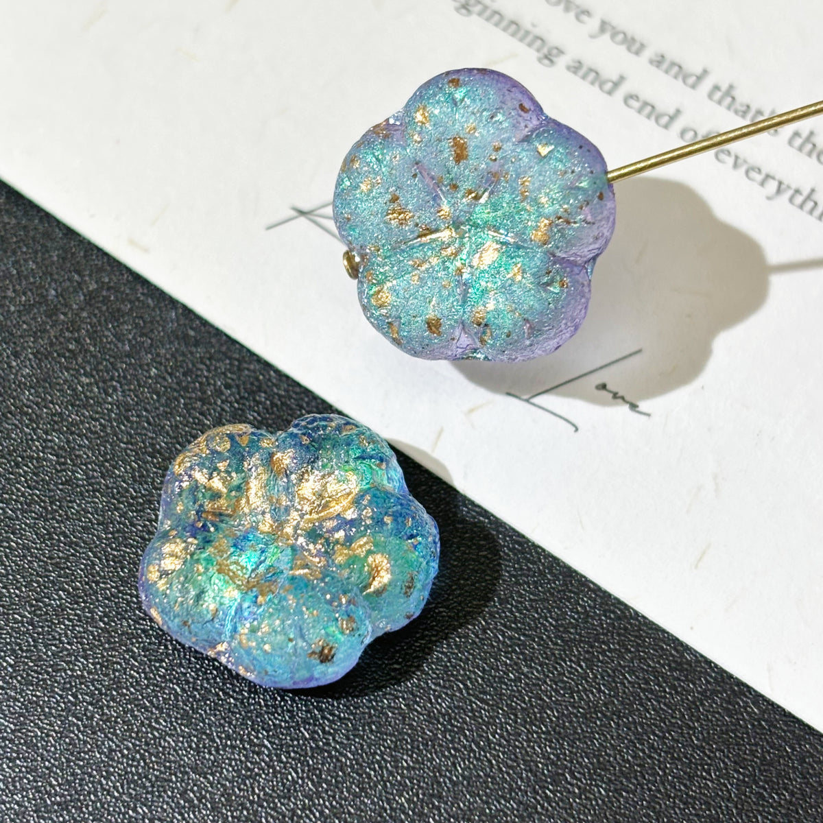 17mm Czech Glass Puffy Kapok Blossom Focal Beads for Crafting
