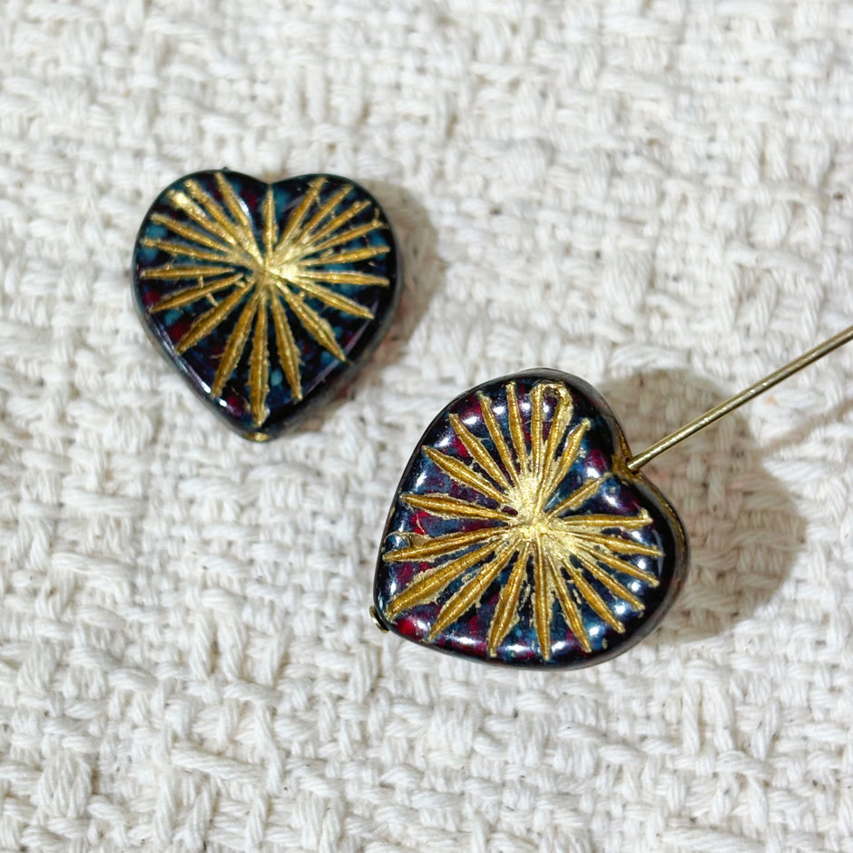Multi-Size and shapes of Czech Glass Heart Beads for Handcrafted Jewelry & Crafts