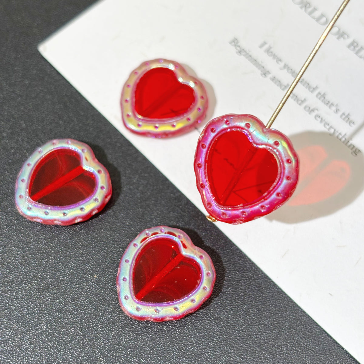 Multi-Size and shapes of Czech Glass Heart Beads for Handcrafted Jewelry & Crafts