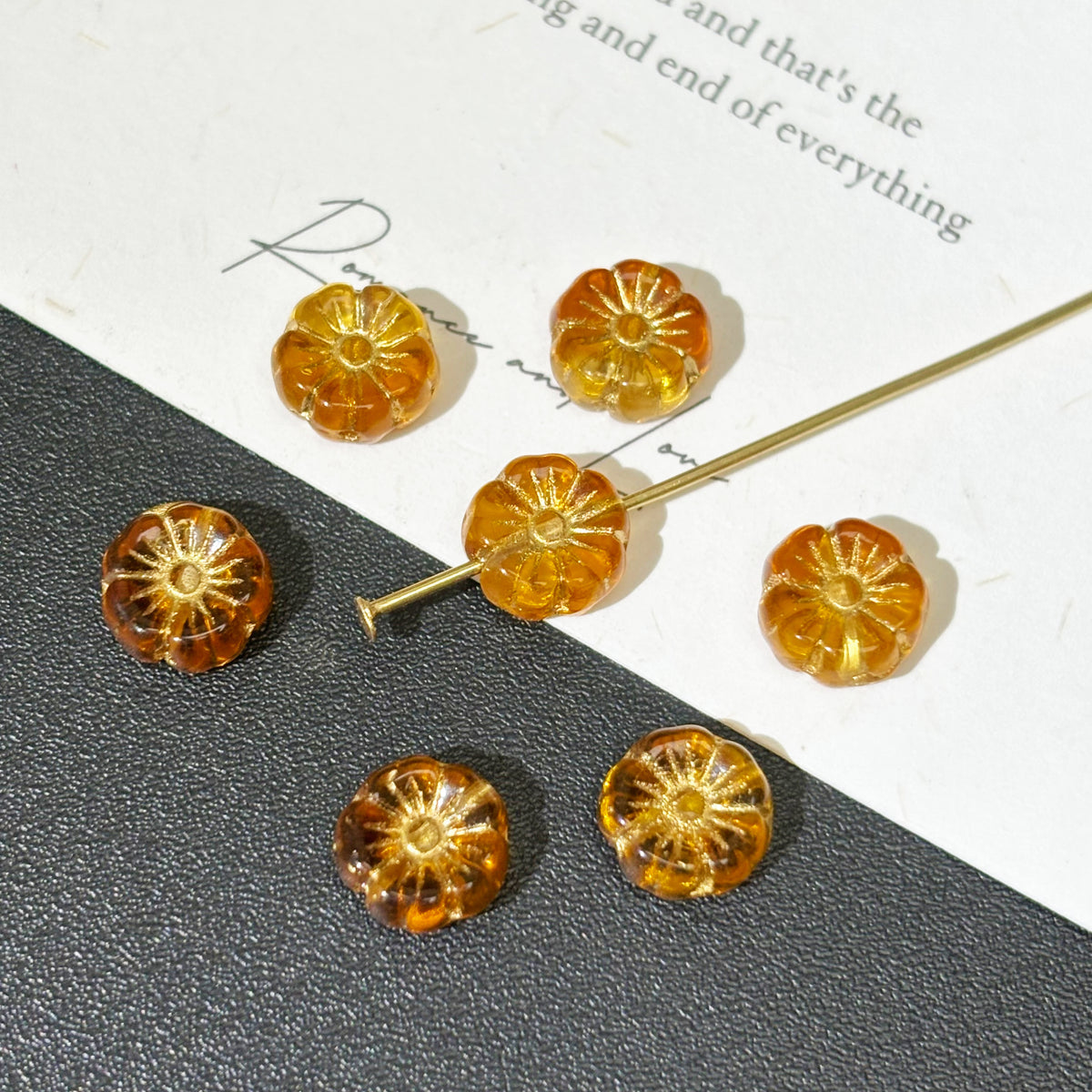 Miulti Czech Glass Hibiscus Flower Beads Assortment - Assorted Sizes & Floral Motifs Loose Beads for DIY Jewelry