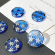 16mm Czech Glass Silver Star Coin Beads - Celestial Round Loose Beads for DIY Jewelry