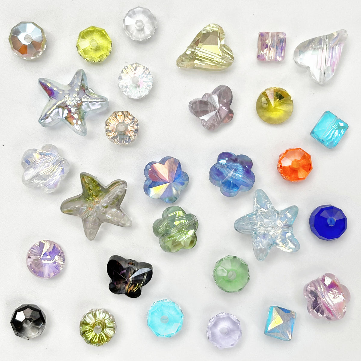 (T9) Promotion K9 Crystal Mixed Color & Style Loose Beads, DIY Jewelry Supplies