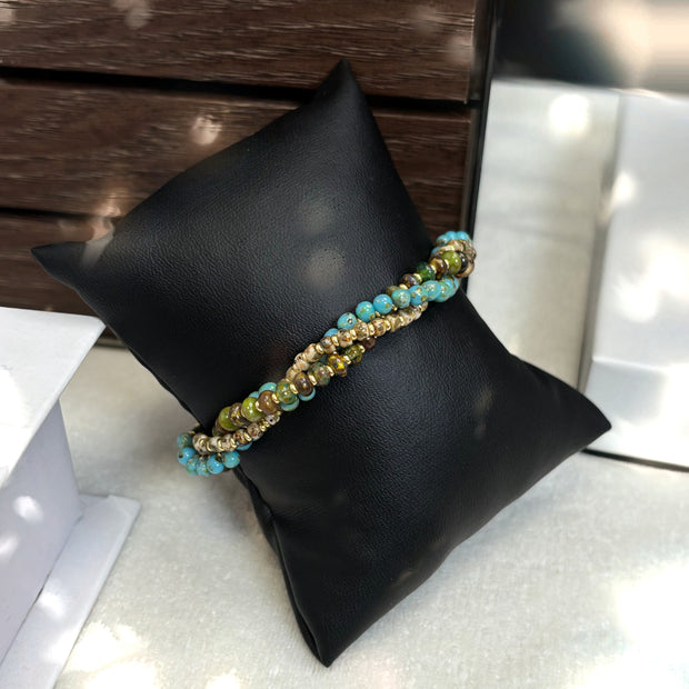 (K8) Turquoise Picasso DIY Kit – Make Your Own Twisted Bead Bracelet