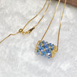 (N8) Azure Crystal | TOHO Seed Bead & K9 Crystal Cluster Pendant Necklace