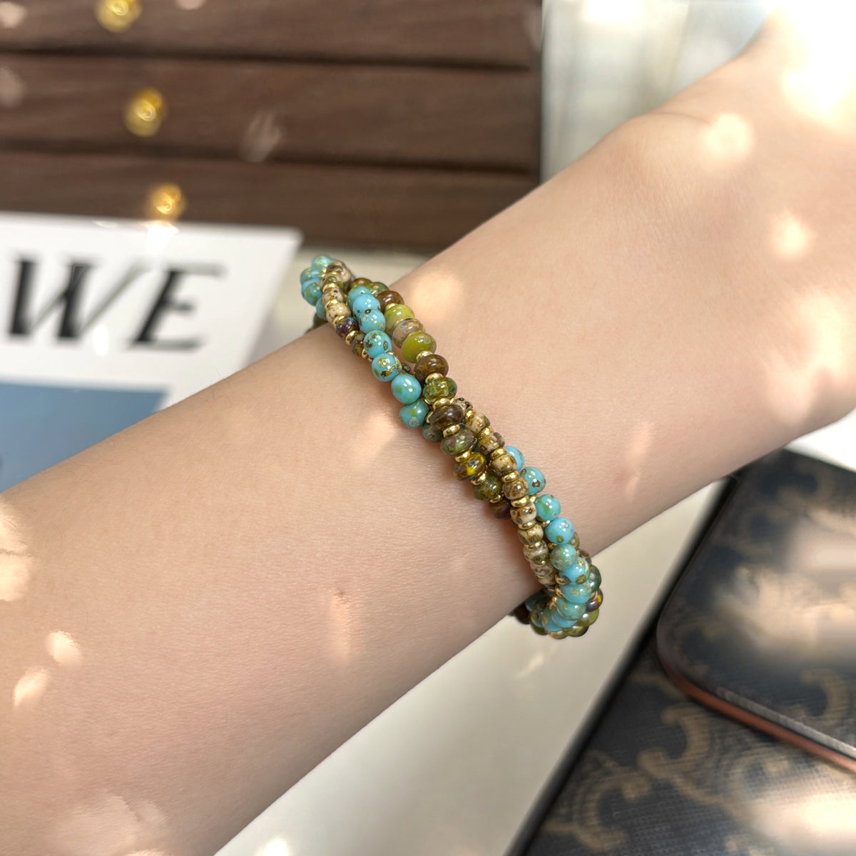 (K8) Turquoise Picasso DIY Kit – Make Your Own Twisted Bead Bracelet