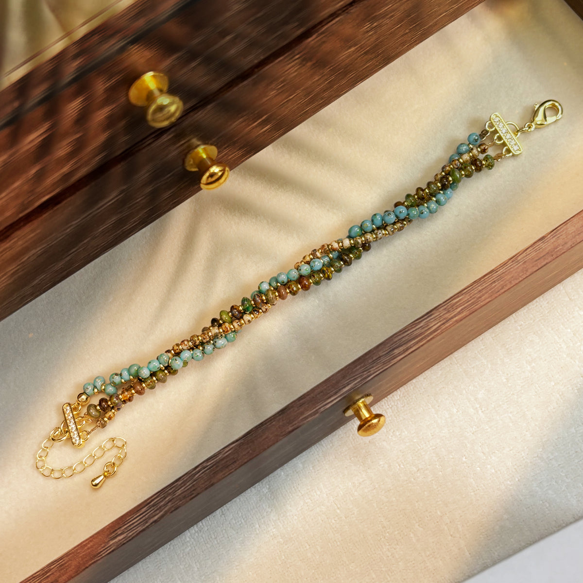 (K8) Turquoise Picasso DIY Kit – Make Your Own Twisted Bead Bracelet