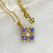 (N9) Reversible Citrine & Sapphire Crystal Pendant - TOHO Miyuki Bead Weave