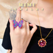 (K22) Delica Beaded Butterfly Ring