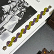 Bicolor Sunflower Bloom | Czech Super Duo, SW Pearl & Miyuki Bronze Seed Bead Bracelet