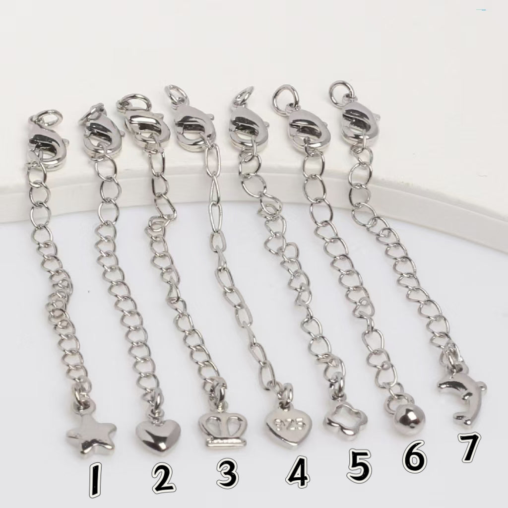 (JF4) 18K Real Gold Plated Lobster Clasp with Extension Chain Set - Adjustable Jewelry Connector